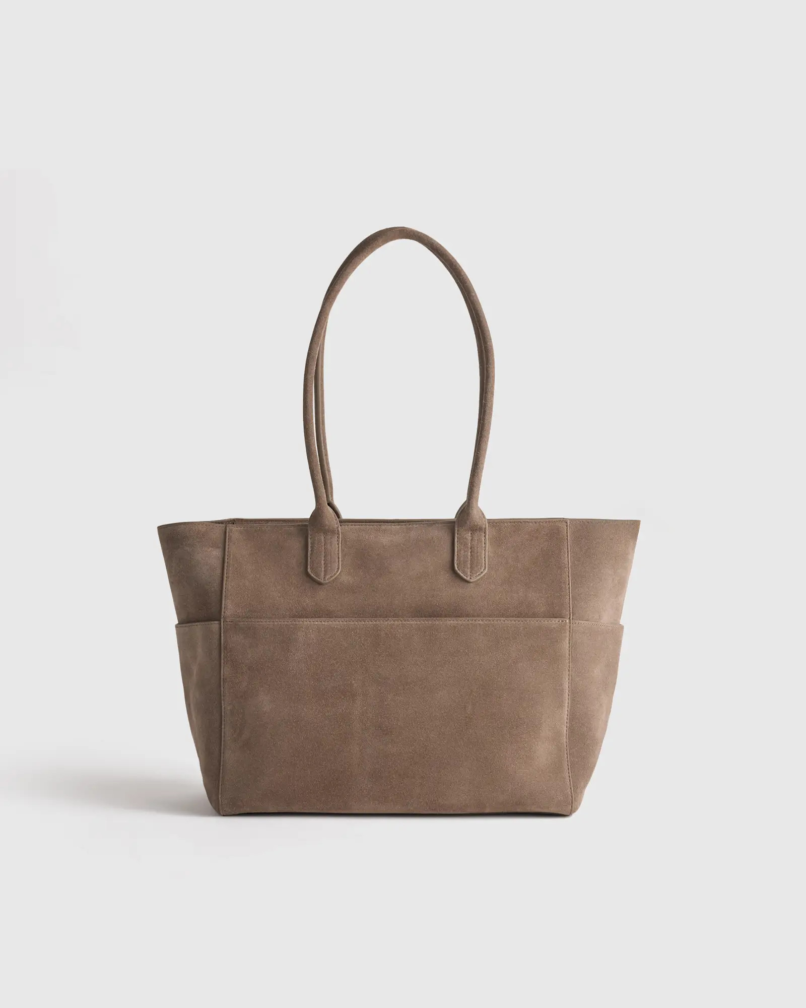 Italian Suede Shopper Tote in Pebble | Quince