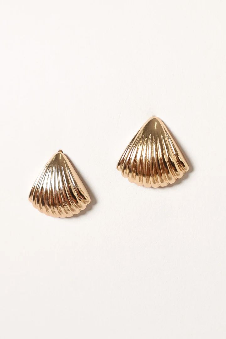 Shell Shaped Earrings - Gold | Petal & Pup (US)