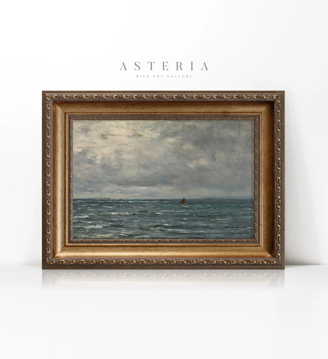 Vintage Art Print Framed, Muted Ocean Painting, Sea Painting, Nautical Wall Art, Coastal Wall Dec... | Etsy (US)