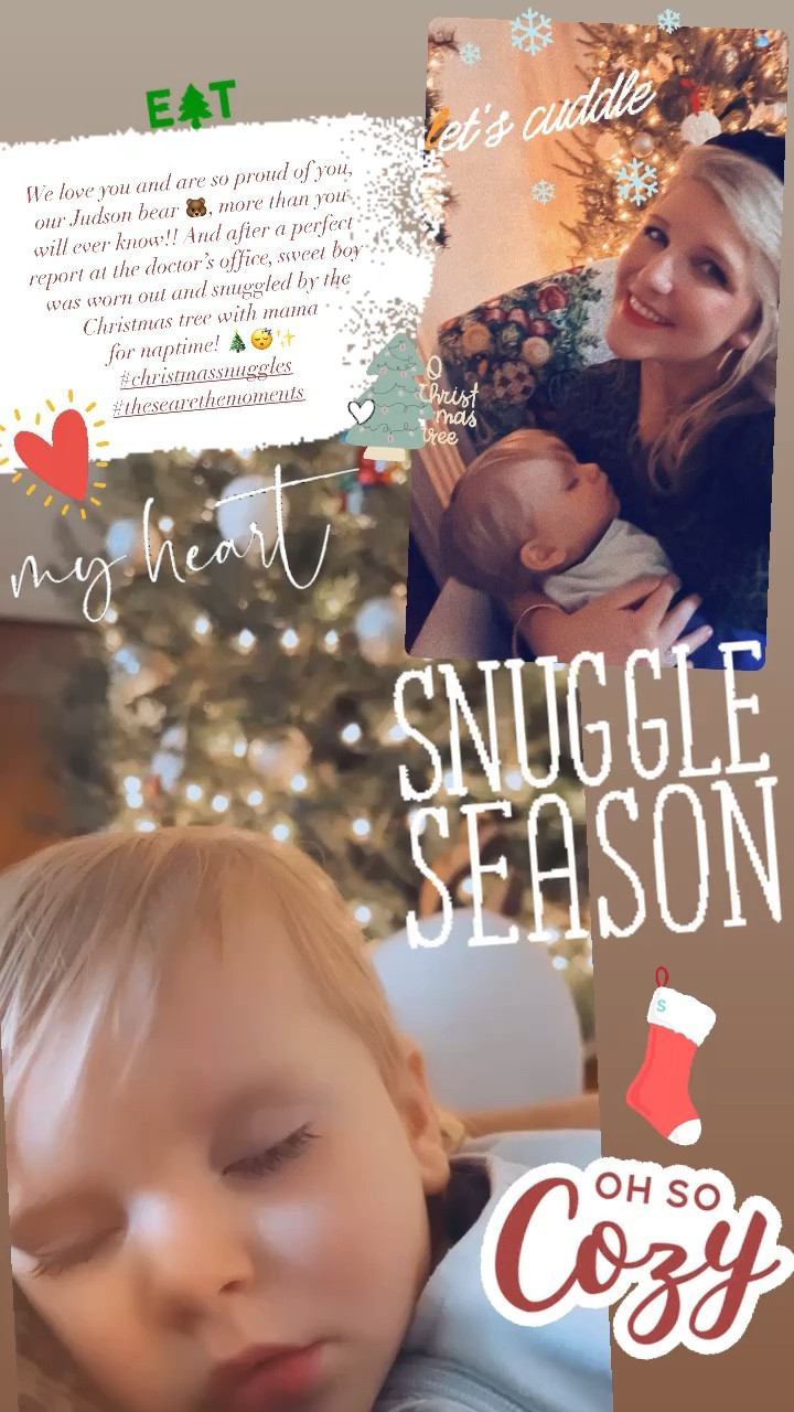 We love you and are so proud of you, our Judson bear 🐻, more than you will ever know!! And after a perfect report at the doctor’s office, sweet boy was worn out and snuggled by the Christmas tree with mama for naptime! 🎄😴✨ #christmassnuggles #thesearethemoments

#LTKHoliday #LTKbaby #LTKSeasonal