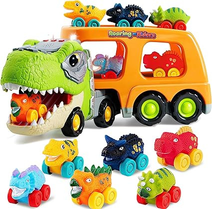 JOYIN Dinosaur Truck Toys for Kids, Kids Toys Boys Age 3 4 5, Dinosaur Car Carrier Truck Toy with... | Amazon (US)