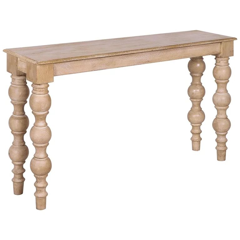 Casartis Living James Farmhouse Solid Mango Wood Console Table in Natural | Walmart (US)