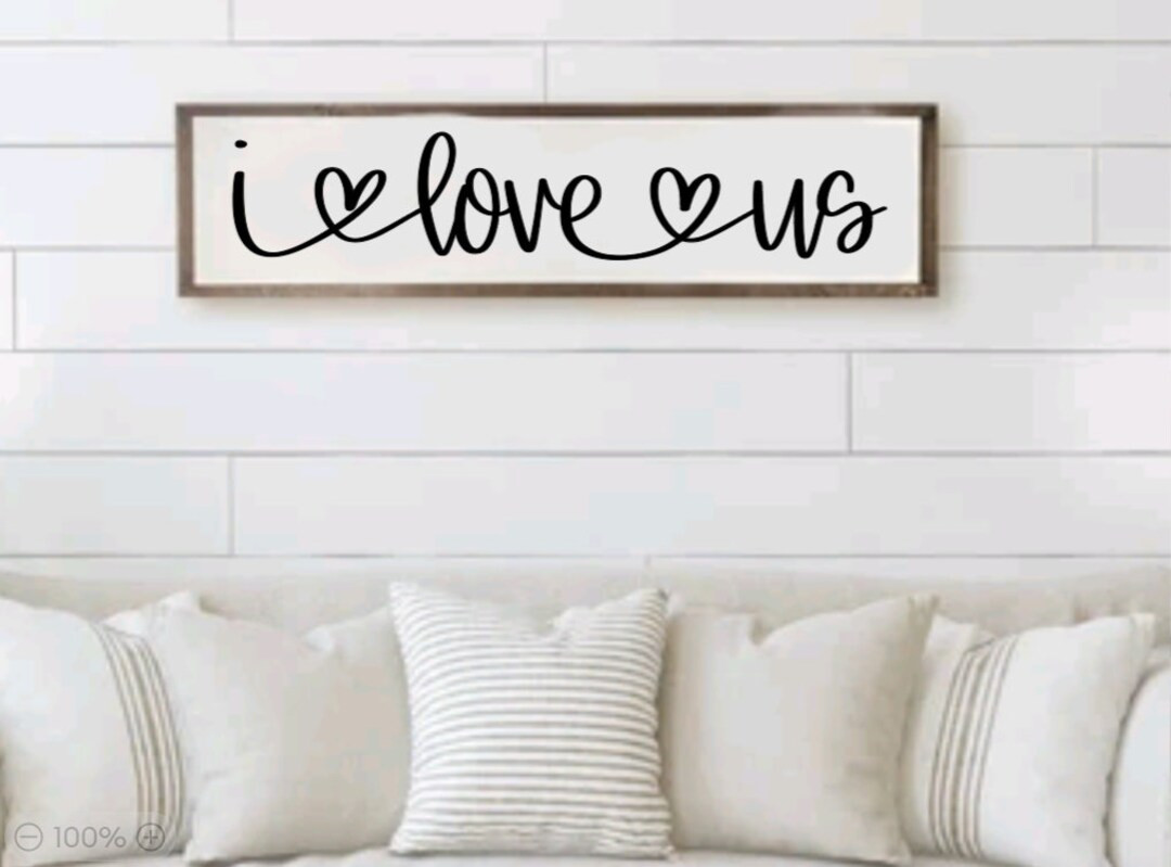 I Love Us Wood Sign With Heart Font Farmhouse Couples - Etsy | Etsy (US)