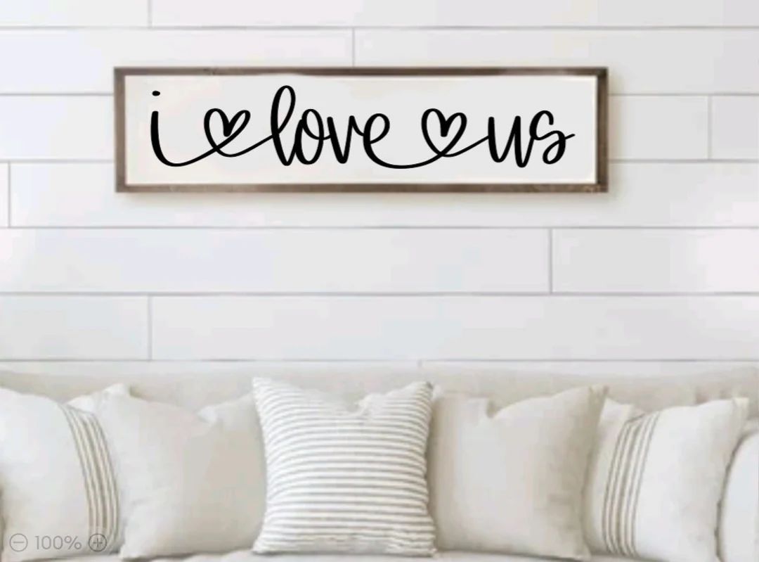 I Love Us Wood Sign With Heart Font Farmhouse Couples - Etsy | Etsy (US)