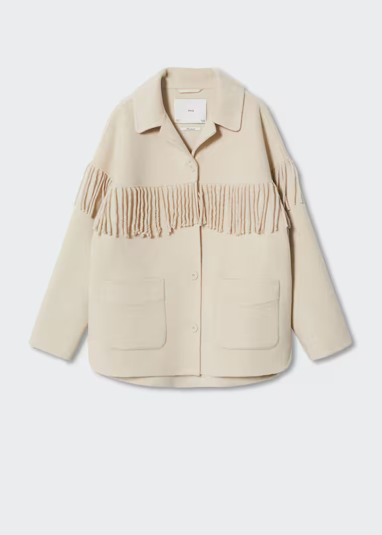 Fringed wool-blend  jacket -  Women | Mango USA | MANGO (US)