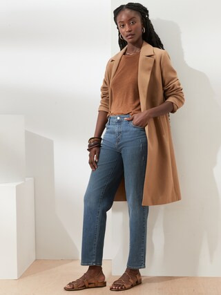 High-Rise Medium Wash Straight Jean | Banana Republic Factory