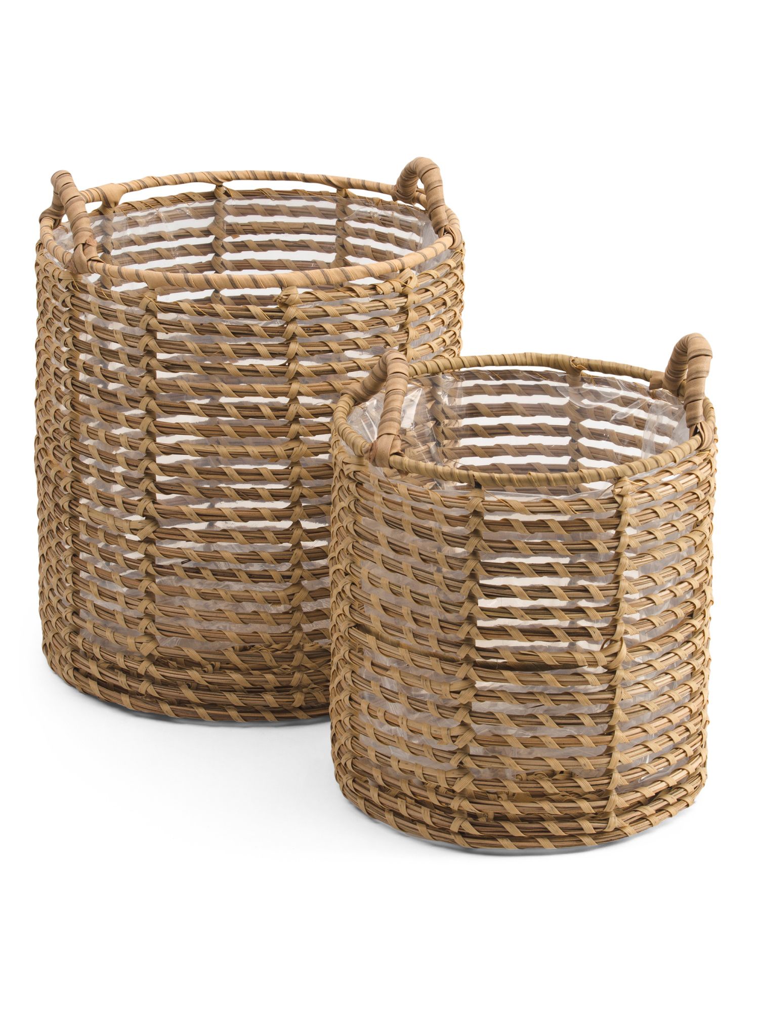 Set Of 2 Open Weave Basket Planters | TJ Maxx