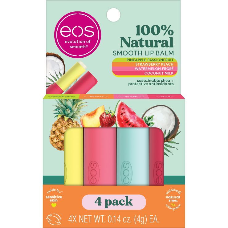 eos 100% Natural Lip Balm Stick Variety Pack - 4pk | Target