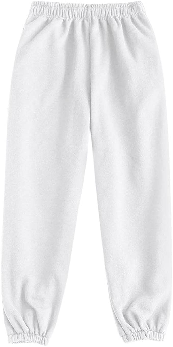 ZAFUL Women's Pocket Jogger Pants Elastic Waist Casual High Rise Fleece Sweatpants | Amazon (US)