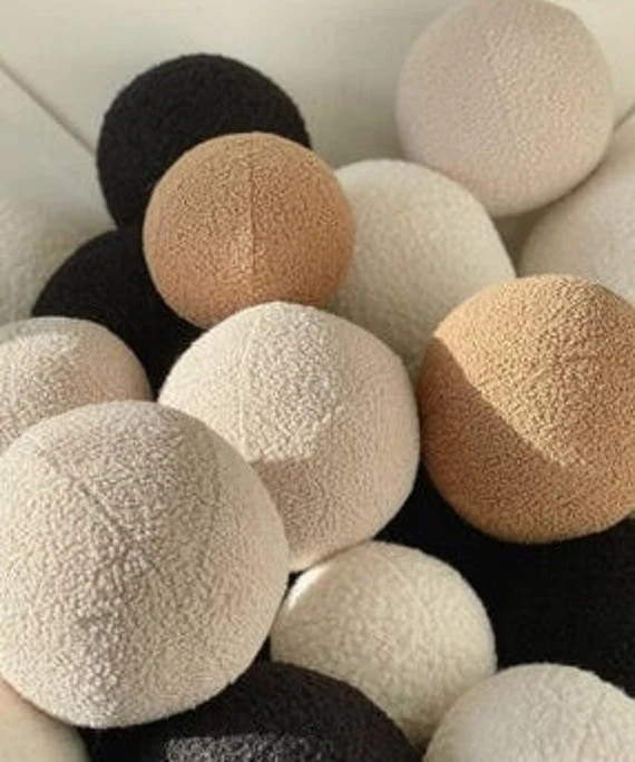 Bouclè Round Hand-made Decorative Pillow | Etsy | Etsy (US)