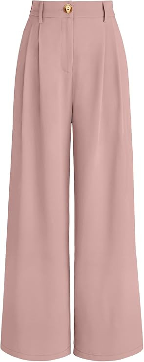 AUTOMET Women Wide Leg Dress Pants High Waisted Loose Fit Business Casual Work Trousers with Pock... | Amazon (US)
