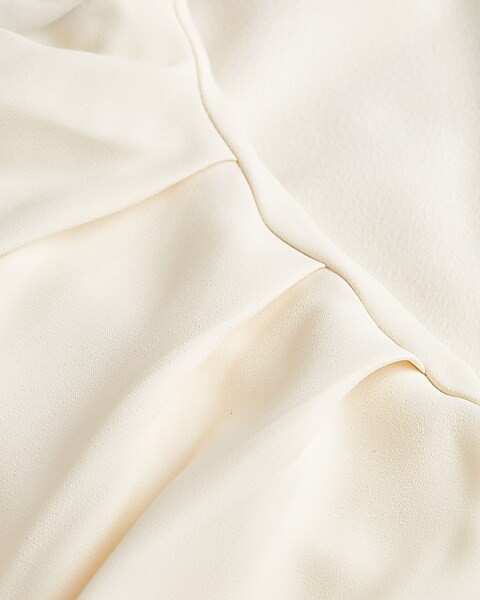 Ivory Draped Mock Neck Midi Sheath Dress | Express
