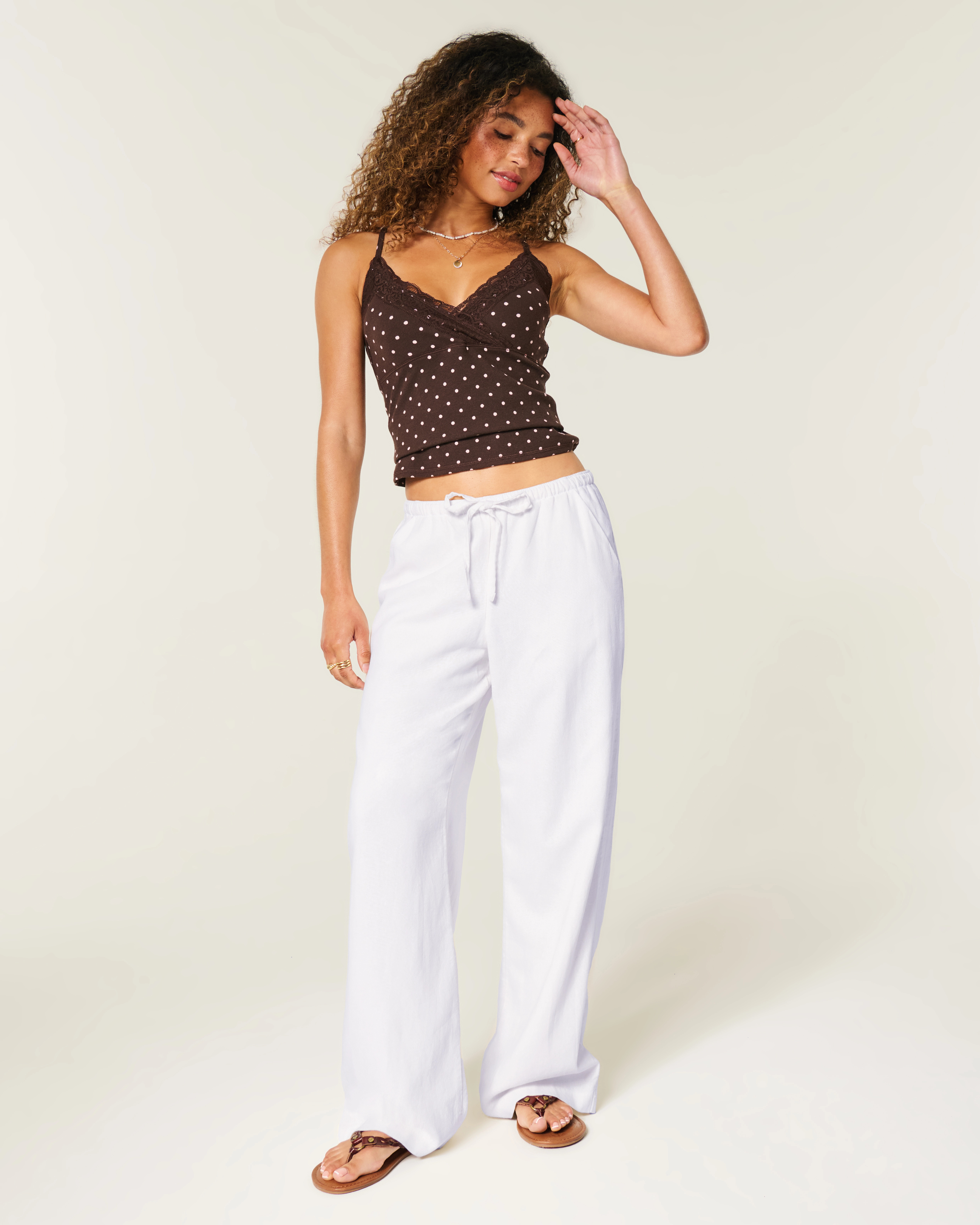 Linen-Blend Pull-On Pants | Hollister (US)