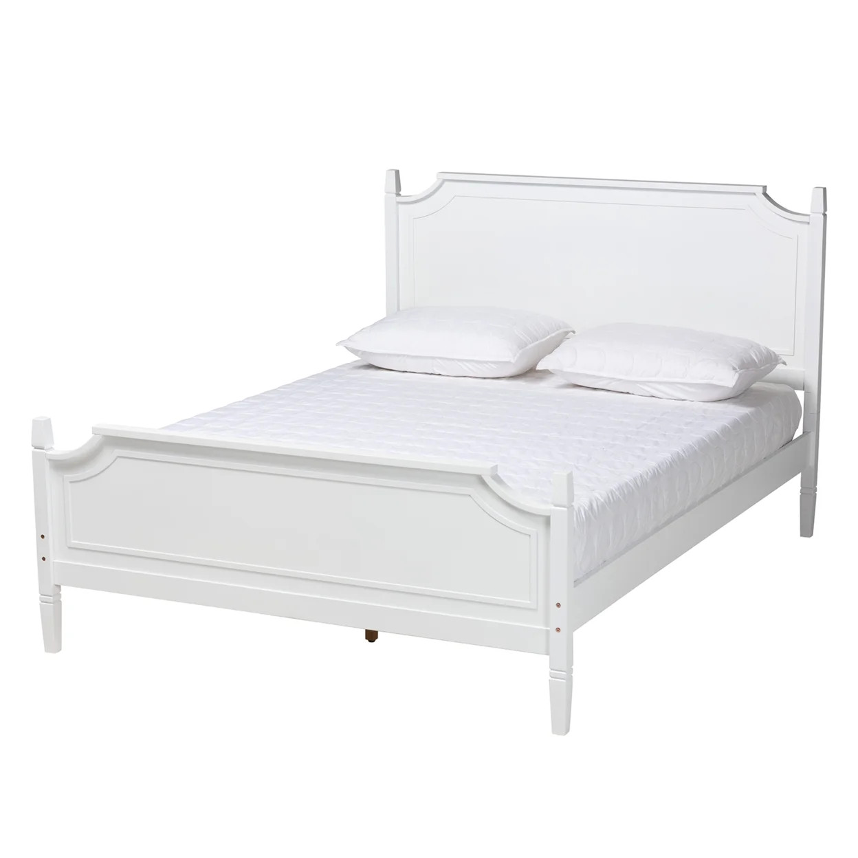 Baxton Studio Mariana Classic and Traditional White Finished Wood Queen Size Platform Bed | Walmart (US)
