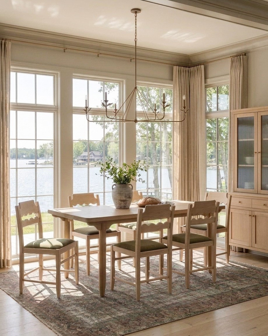 Dining room views that never get old. ✨ The lake steals the show, but every little detail makes this space feel like home.

#LTKSaleAlert #LTKHome