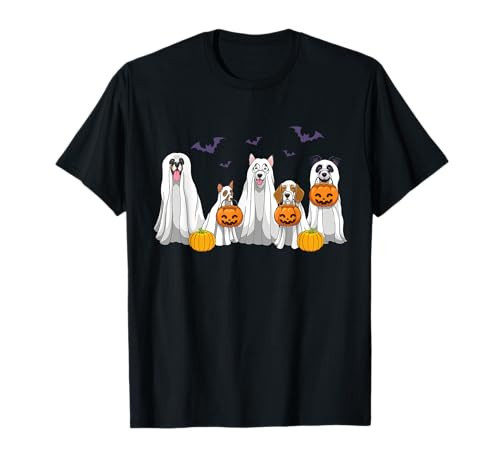 Halloween Dogs Ghost Pumpkins Spooky Dog Lover Gift T-Shirt | Amazon (US)