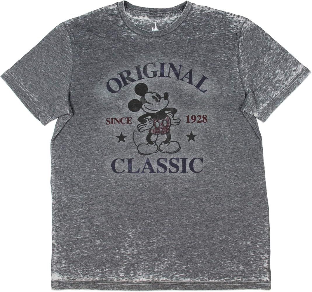 Disney Mickey Mouse Adult Original Classic Distressed Acid Wash T-Shirt | Amazon (US)