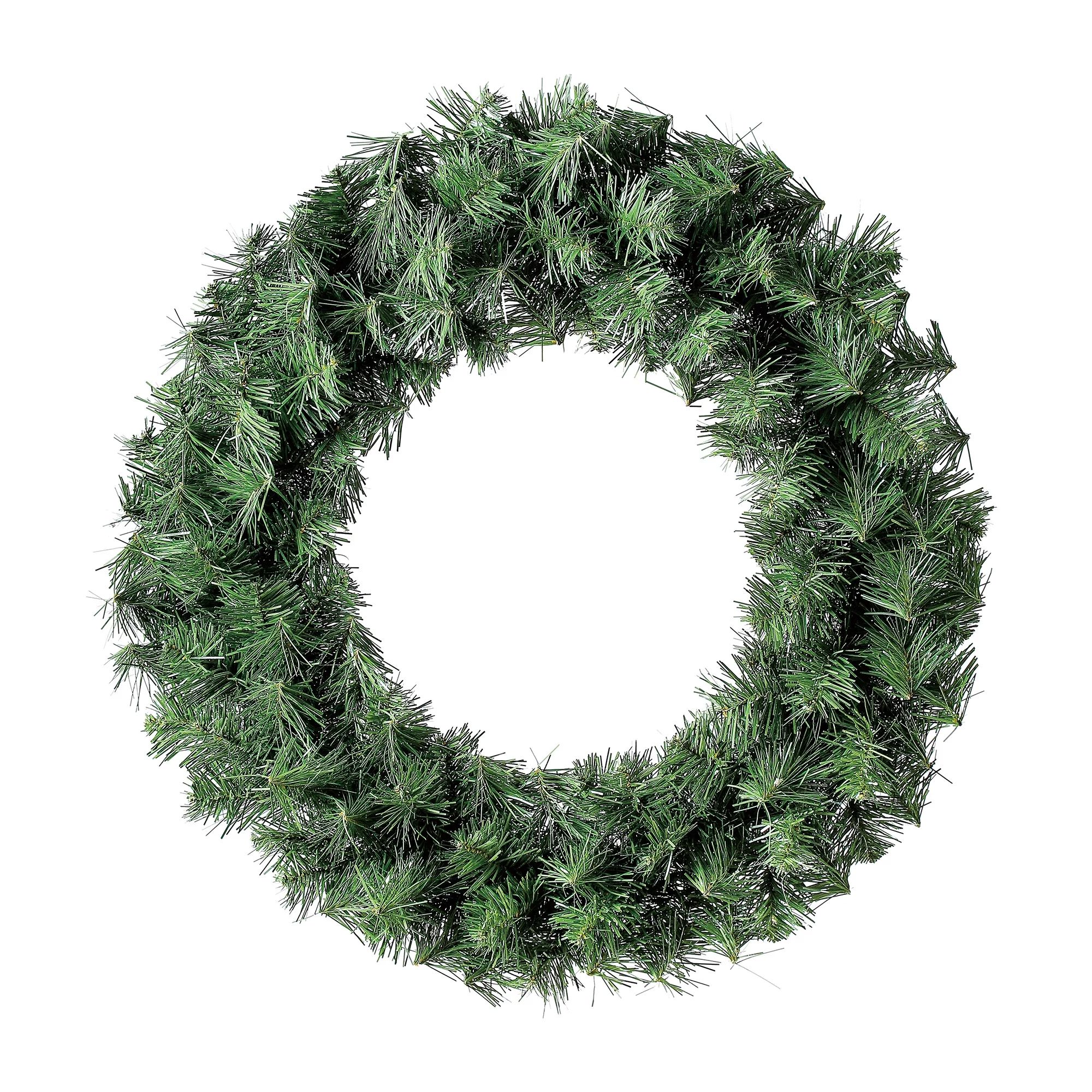 Holiday Time 24" Non-Lit Basic Shiny Christmas Wreath - Walmart.com | Walmart (US)