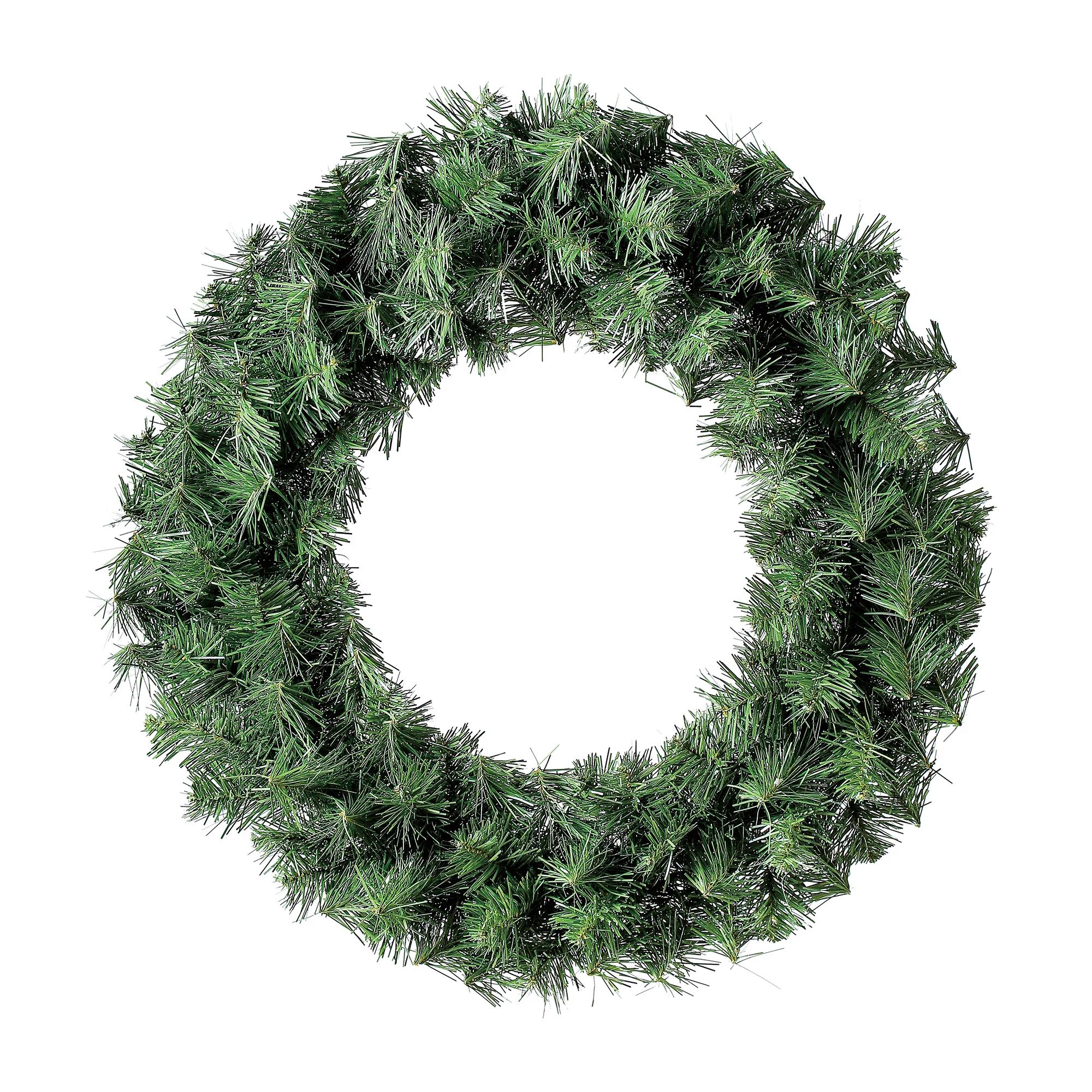 Holiday Time Non-Lit Basic Christmas Wreath, 24" | Walmart (US)
