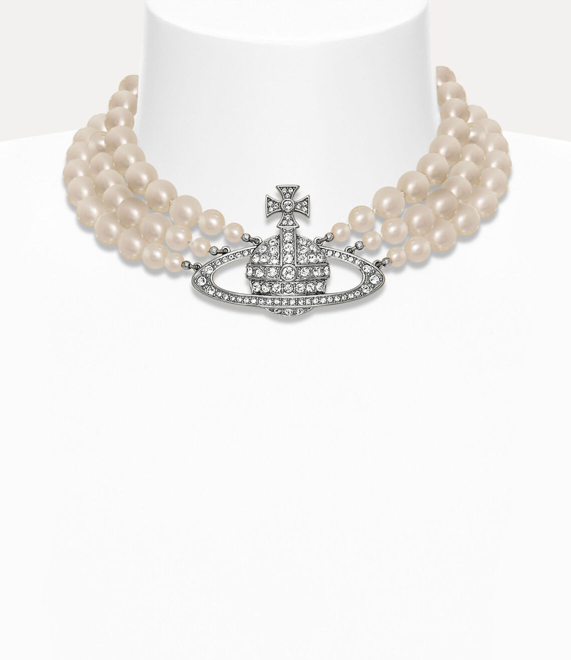 Three Row Pearl Bas Relief Choker | Vivienne Westwood