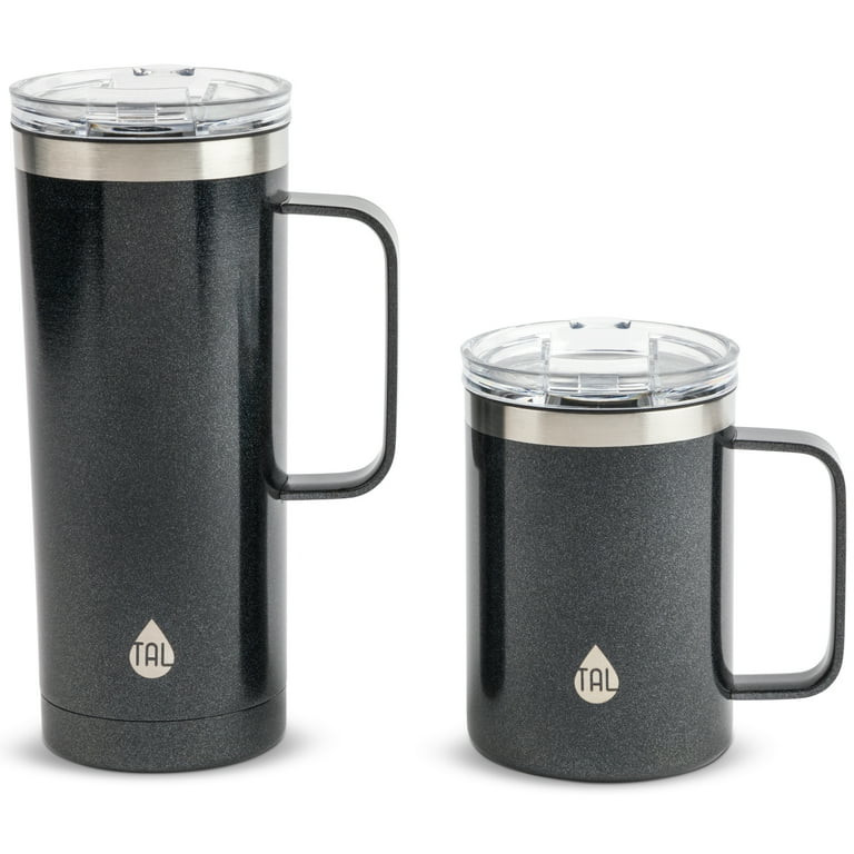 TAL Stainless Steel Mountaineer Coffee Mug 2 Pack, 20 fl oz and 12 fl oz, Black Glitter - Walmart... | Walmart (US)