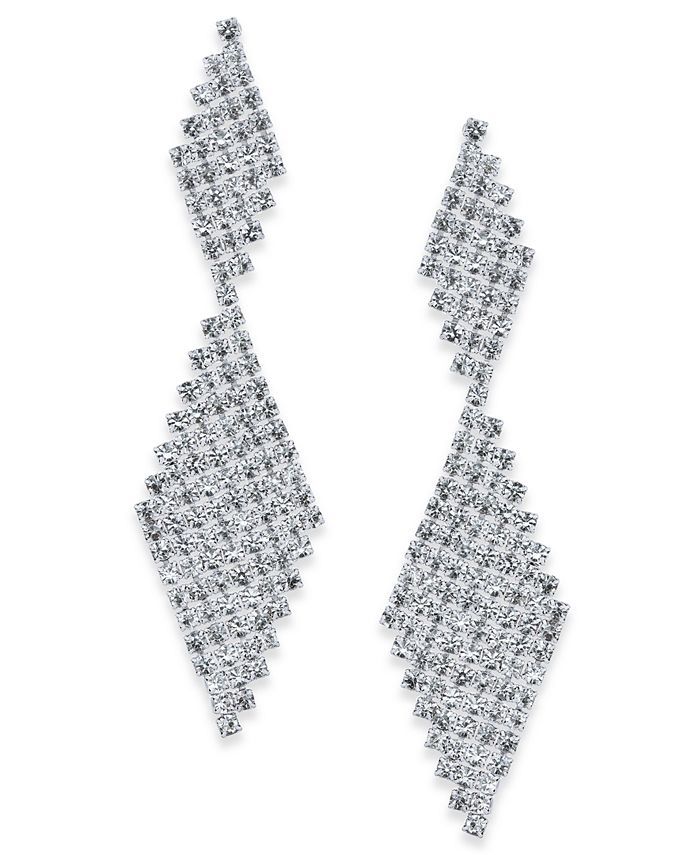 INC International Concepts Crystal Mesh Drop Earrings, Created for Macy's & Reviews - Earrings - ... | Macys (US)