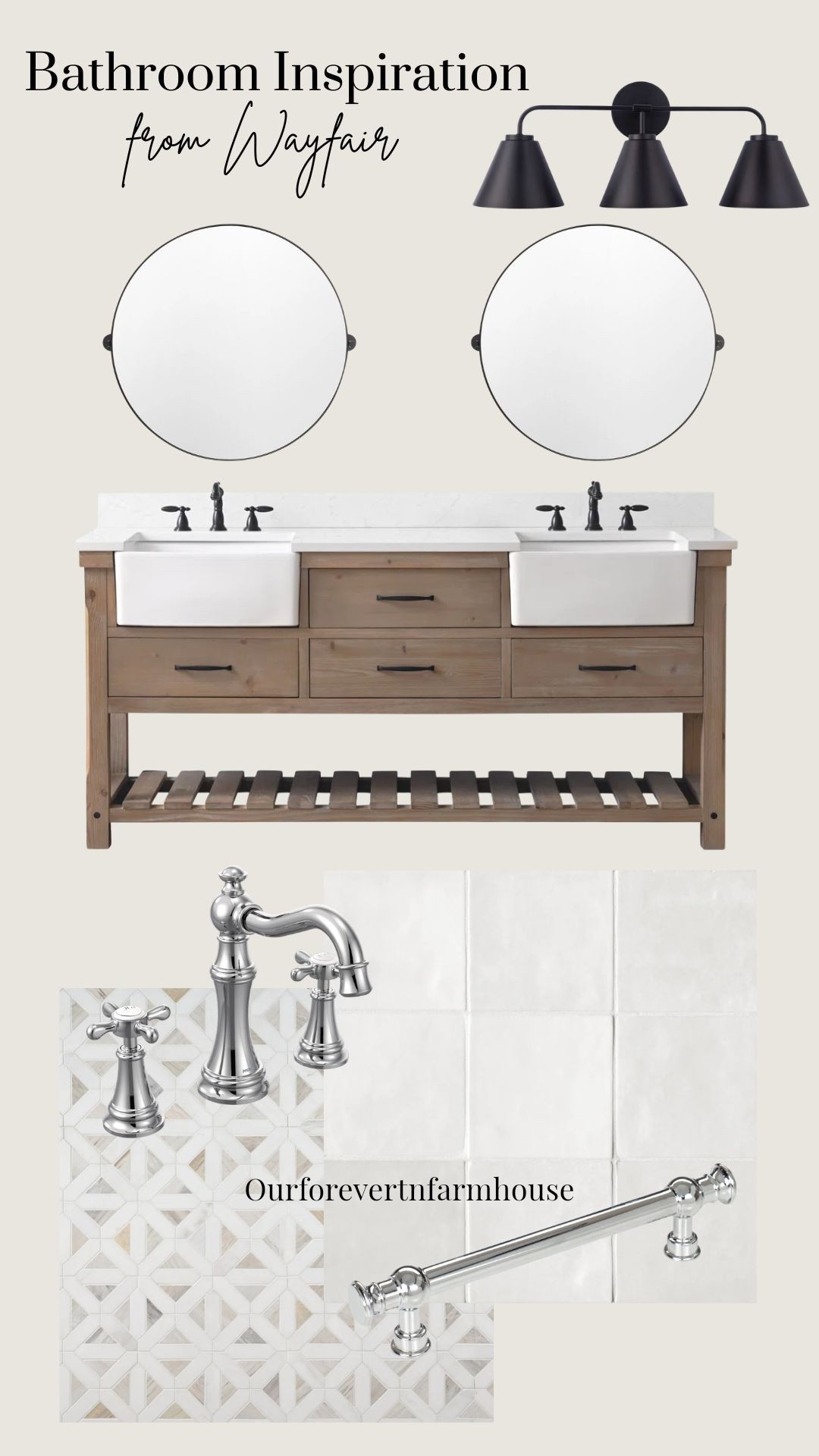 Bathroom remodel inspiration 🤍
Sharing a few bathroom mood boards I created using Wayfair finds including vanities, tile, lighting, plumbing fixtures, and hardware. If you're designing a bathroom or planning a remodel, this is a great place to start for inspiration.
Everything is linked here to help you recreate the look.

#ad @Wayfair   #Wayfair #WayfairPartner

#LTKHome