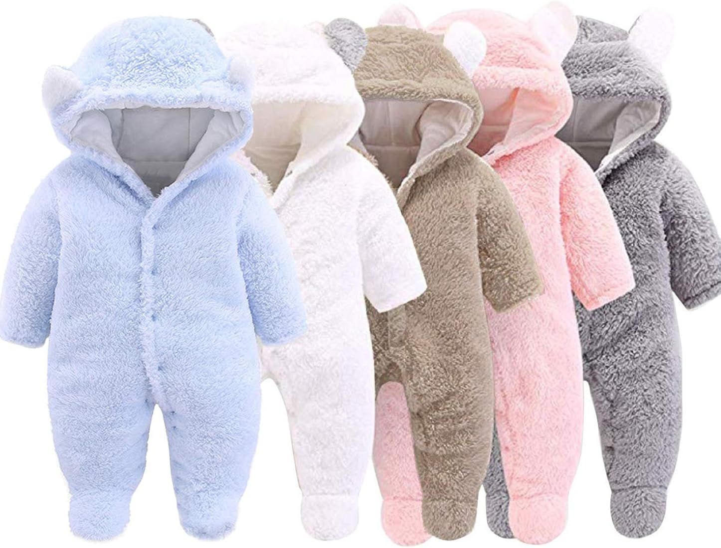 XMWEALTHY Unisex Baby Clothes Winter Coats Cute Newborn Infant Jumpsuit Snowsuit Bodysuits Regist... | Amazon (US)