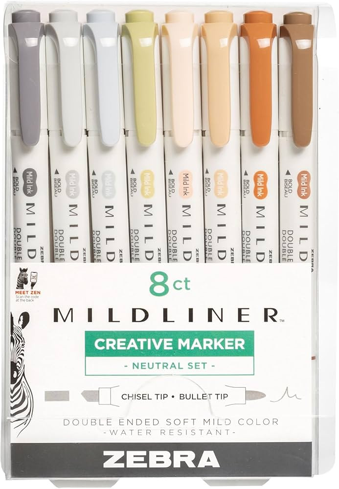 Zebra Pen Mildliner Double-Ended Highlighter, Broad and Fine Point Tips, No Bleed Bible Assorted ... | Amazon (US)