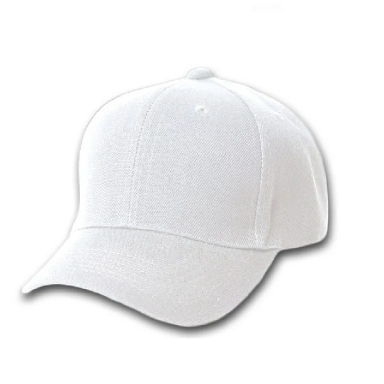 Plain Baseball Cap - Blank Hat with Solid Color and Adjustable (White) | Walmart (US)