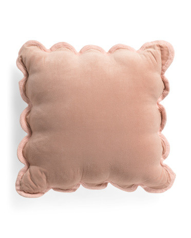 22x22 Cotton Velvet Scalloped Pillow | TJ Maxx