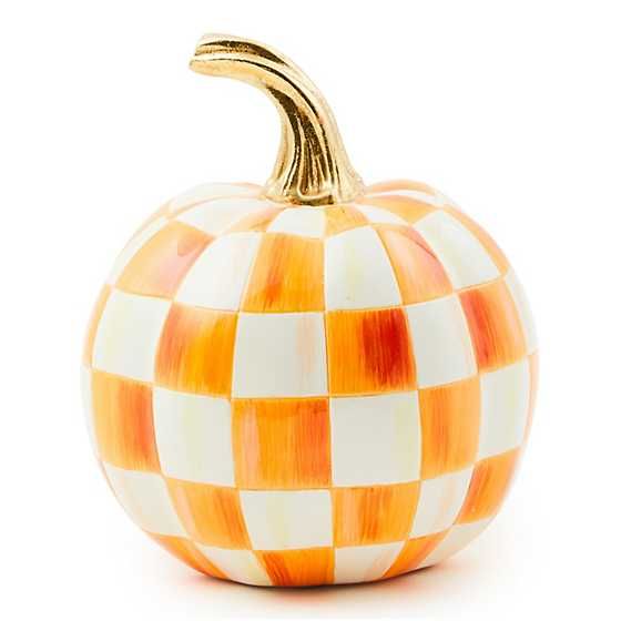 Orange Check Mini Pumpkin | MacKenzie-Childs