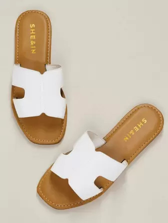 Single Band H Cut Out Slide Sandals | SHEIN