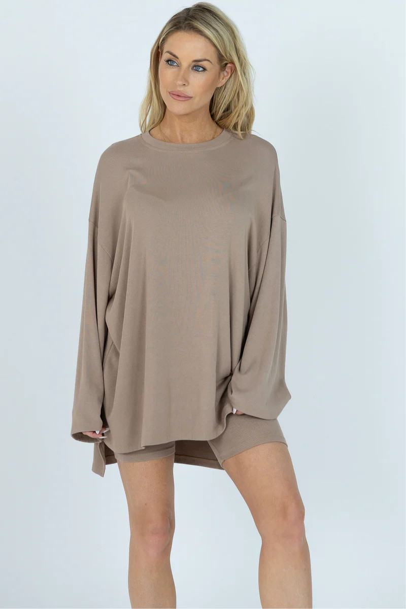 All Weekend Long Set Long Sleeve Biscotti | The Foxy Kind