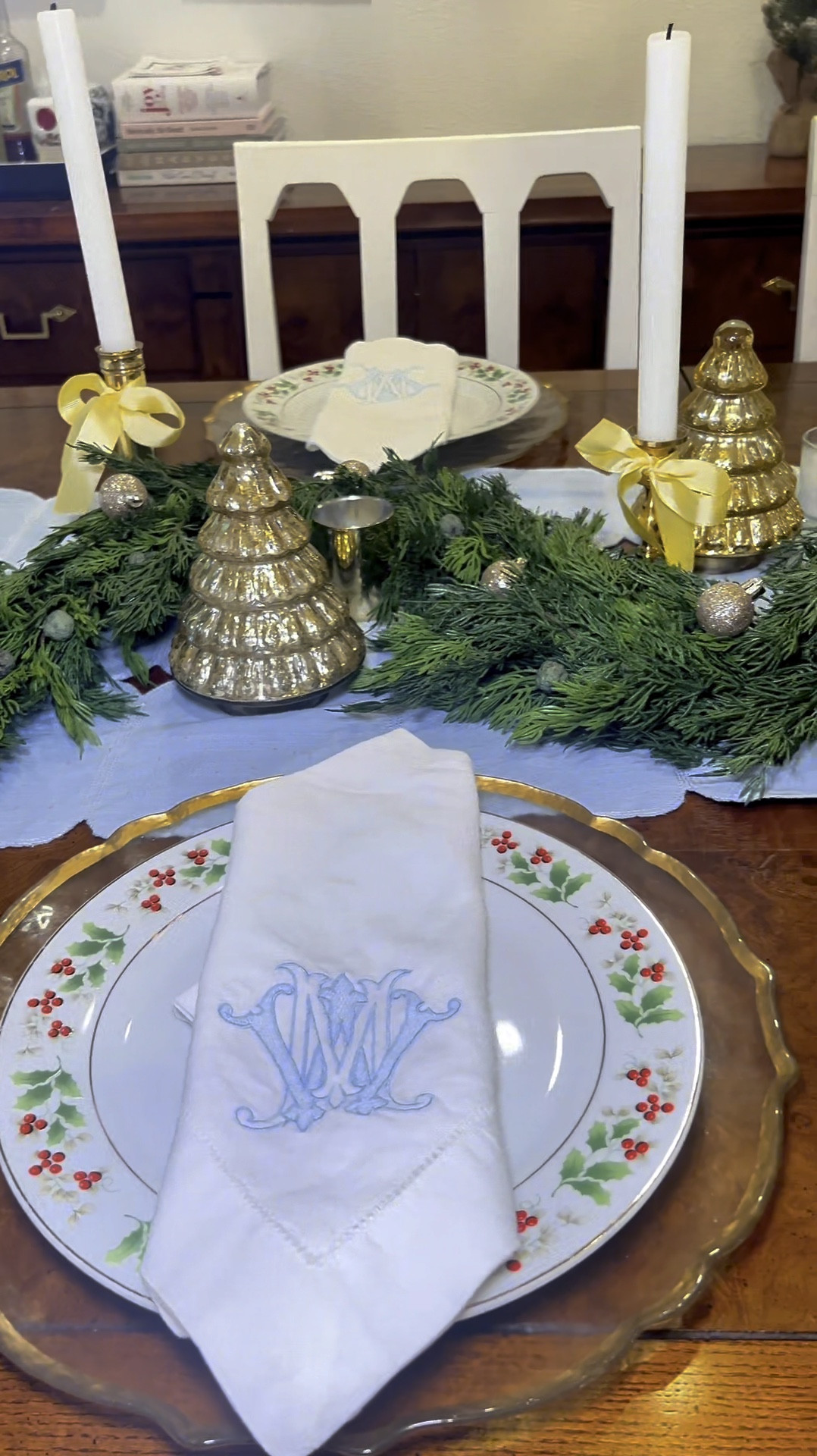 Holiday Tablescape! I use this runner for everything!

#LTKSeasonal #LTKHome #LTKHoliday