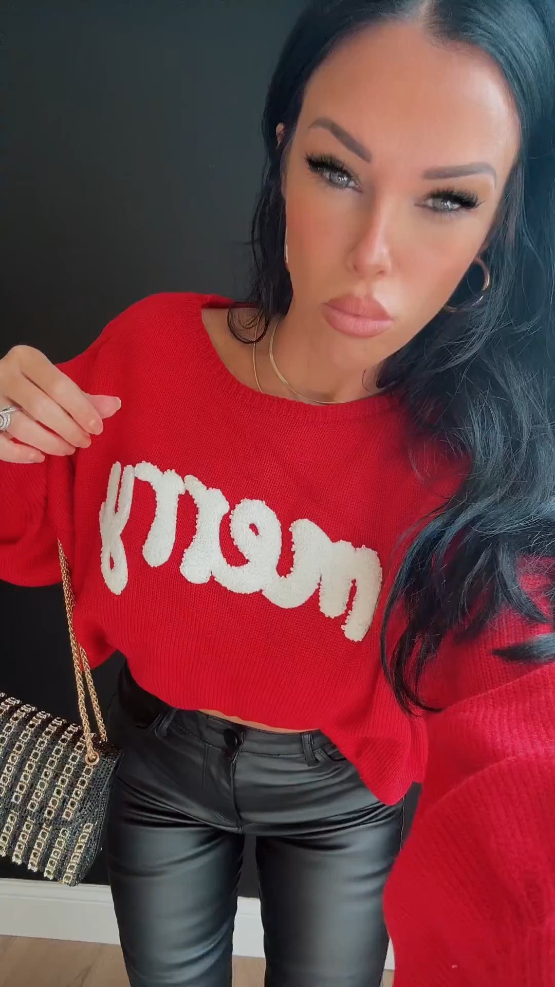 MERRY sweater!!! Omg I love it with these black leather pants! 

#LTKParties #LTKStyleTip #LTKHoliday