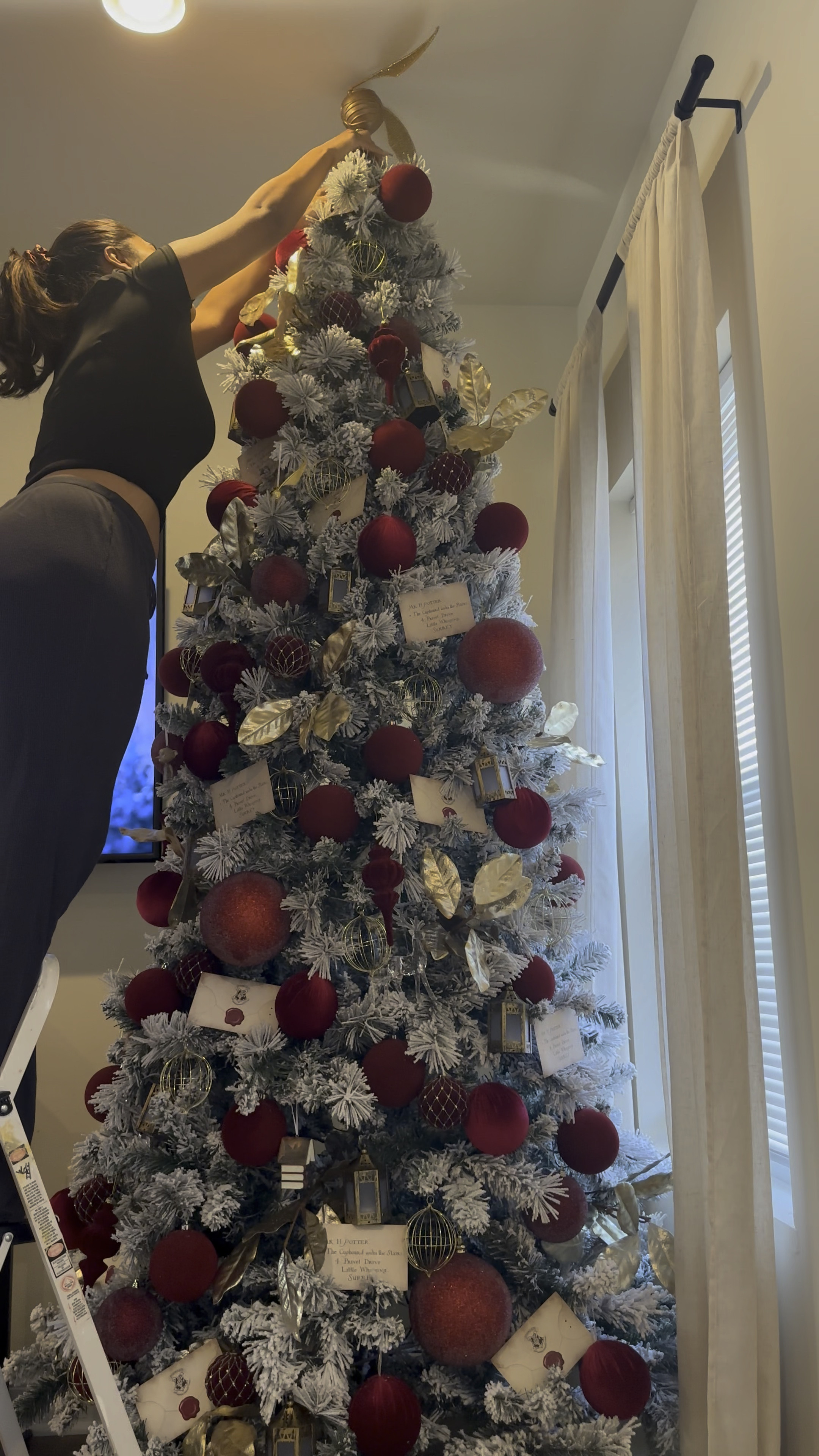 My Christmas tree is finally up and as a Harry Potter gowrl I think I did that 🤭. True to me, I kept it neutral and this time with deeper tones ❤️⚡. I’m OBSSESSED, welcome to Hogwarts🪄🎁!

#LTKHoliday #LTKHome #LTKSeasonal