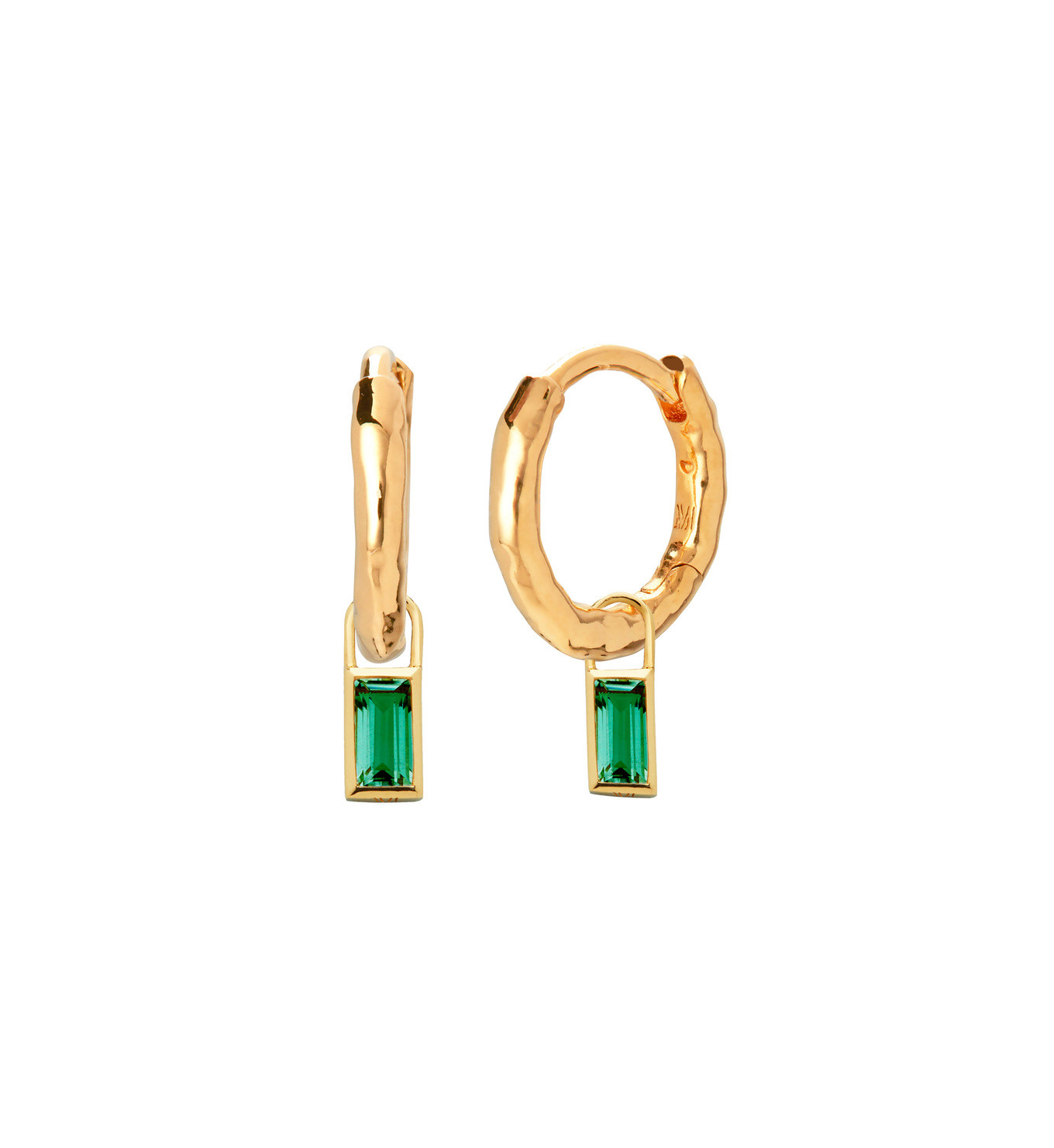 Ziggy Huggies and Green Onyx Baguette Ear Charm Set | Monica Vinader (US)
