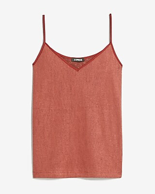 Satin Trim V-Neck Cami | Express