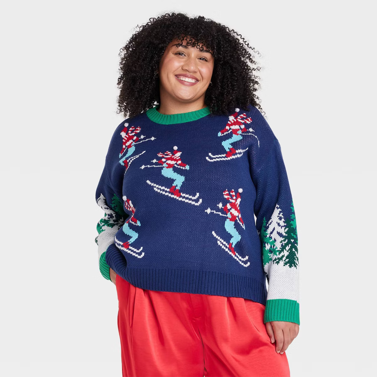 Women's Alpine Skier Graphic Sweater - Blue | Target