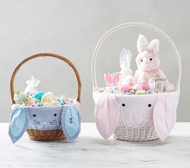 Seersucker Bunny Face Easter Basket Liners | Pottery Barn Kids