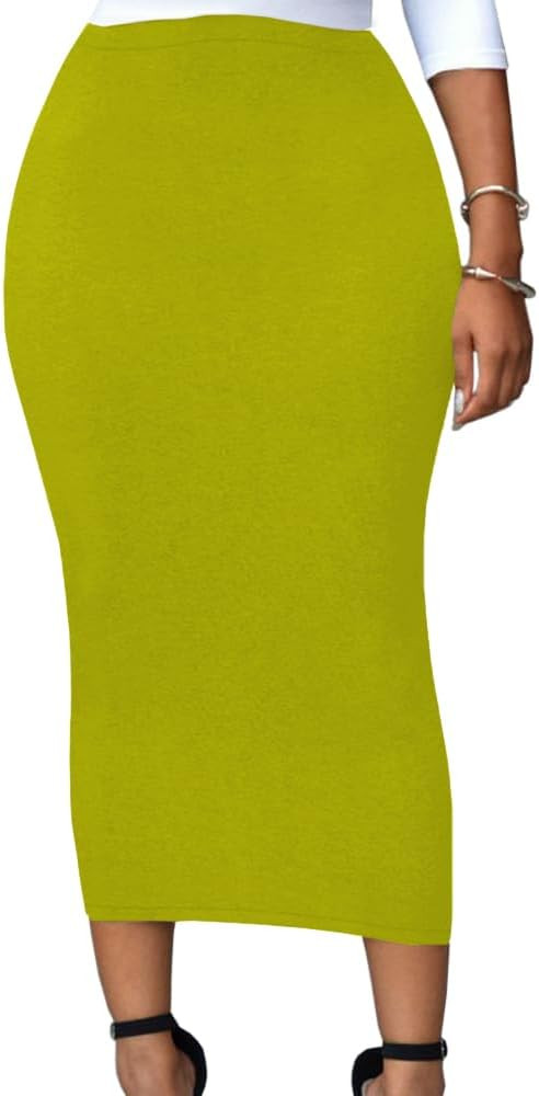 Lrady Women's High Waist Slim Bodycon Party Club Night Out Maxi Long Pencil Skirts | Amazon (US)