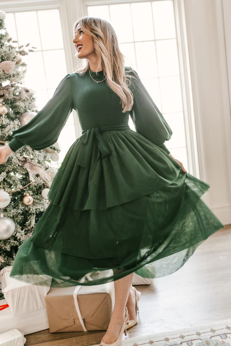 Cosette Dress in Green | Ivy City Co