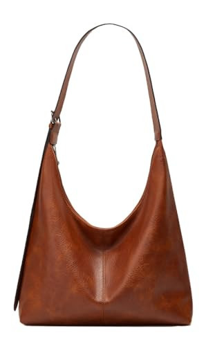 Slouchy Tote Bags for Women Hobo Bags Vegan Leather Shoulder Crossbody Handbags Zipper Work Travel Satchel Purses | Amazon (US)