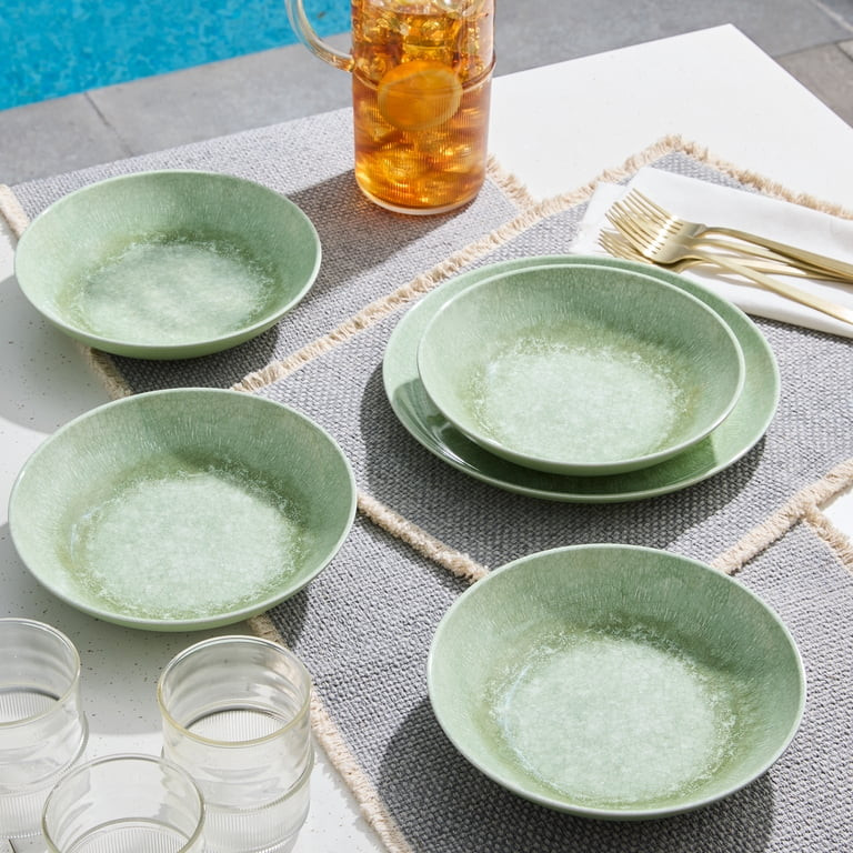 Better Homes and Gardens Bamboo Melamine Green Reactive Dinner Plate | Walmart (US)