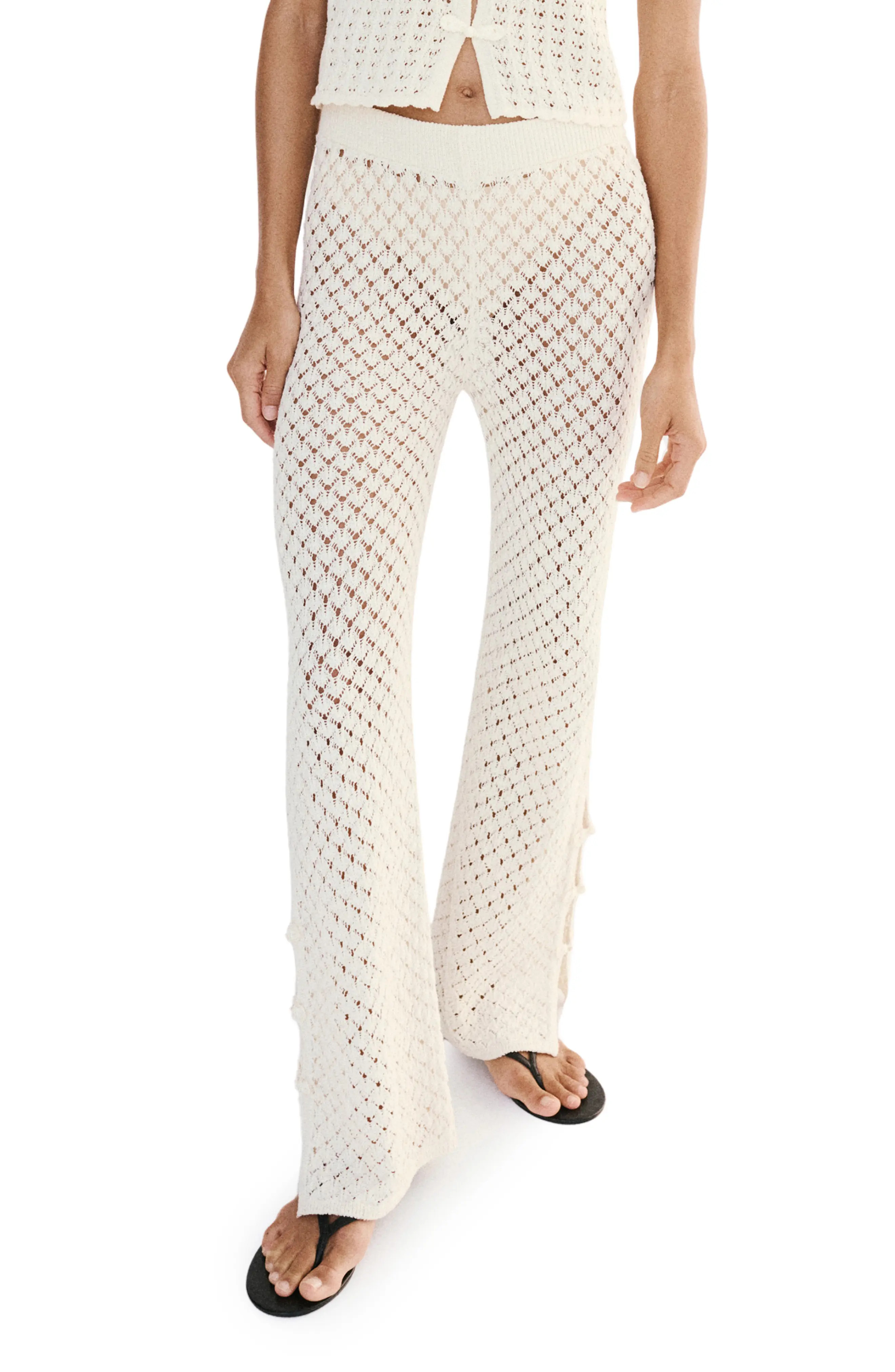 MANGO Openwork Knit Pants (Women) | Nordstrom | Nordstrom