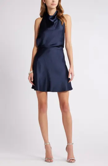Open Back Satin Minidress | Nordstrom
