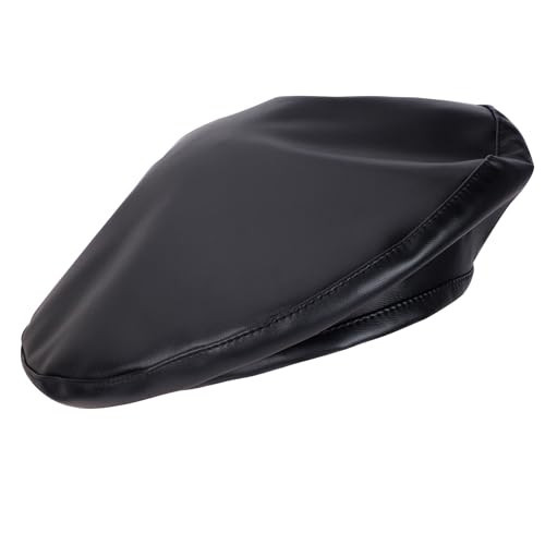 Womens Classic Pu Leather French Beret Hat (Black) | Amazon (US)