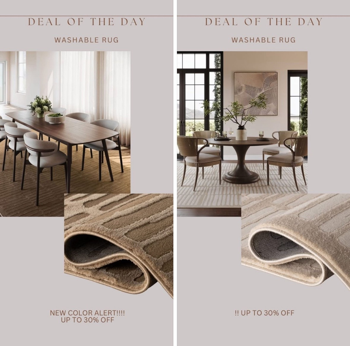 🚨🚨 one of my favorite budget friendly washable rugs just launched in a dark sand color 😍 unreal stunning! Will sellout 

#LTKStyleTip #LTKSaleAlert #LTKHome