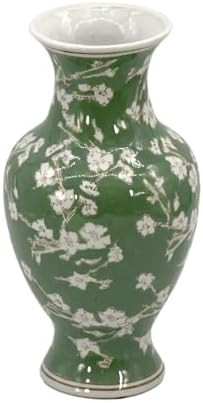 Galt International Floral Chinoiserie Ceramic Vase 14" - Green Sakura Hand Painted Antique Style ... | Amazon (US)